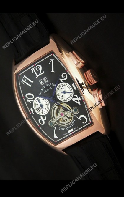 Franck Muller Tourbillon Japanese Replica Watch in Black Dial