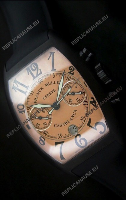 Franck Muller Casa Blanca Japanese Replica Watch in Orange Dial