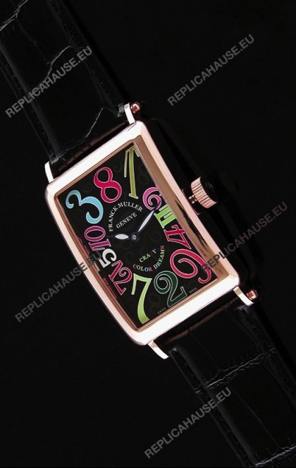 Franck Muller Long Island Japanese Replica Watch in Black Dial