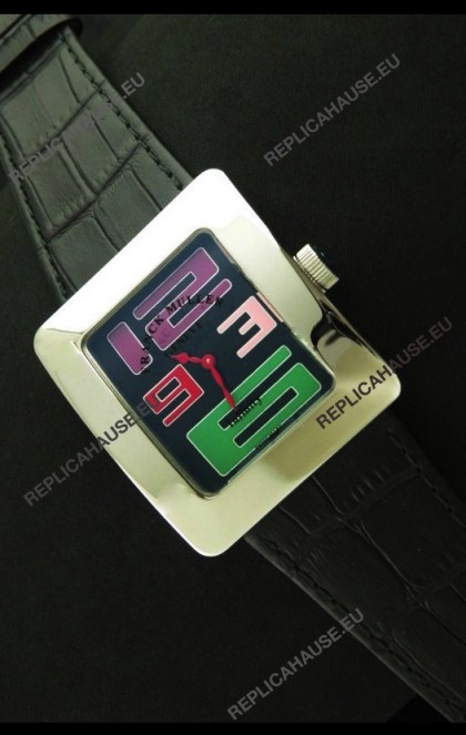 Franck Muller Geneve Infinity Japanese Steel Watch in Multi Color Numeral Markers