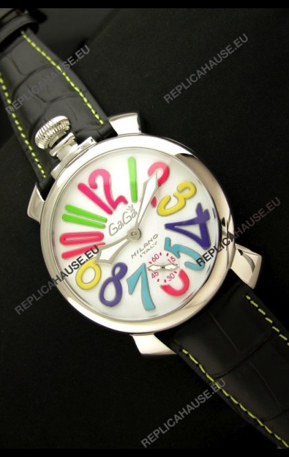Gaga Milano Italy Japanese Replica Watch in Black Strap