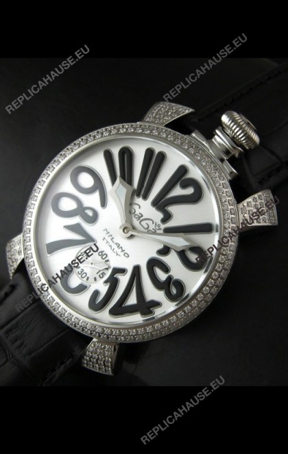 Gaga Milano Italy Manuale Replica Japanese Watch in Black Strap