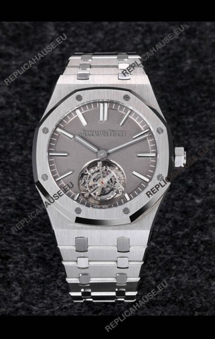 Audemars Piguet Royal Oak Tourbillon 41mm Blue Dial in 904L Casing - Sandblasted Smoked Grey Dial