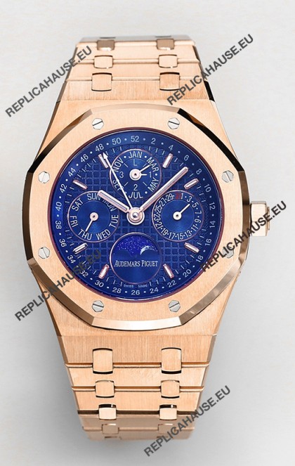 Audemars Piguet Royal Oak Perpetual Calendar Swiss Replica 904L Steel in Rose Gold Casing