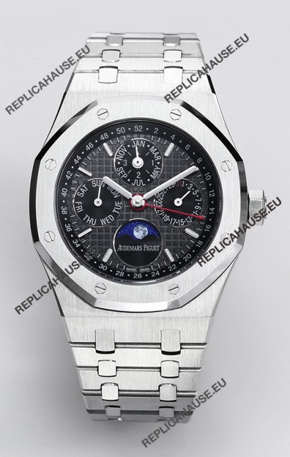 Audemars Piguet Royal Oak Perpetual Calendar Swiss Replica 904L Steel - Black Dial 