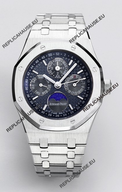 Audemars Piguet Royal Oak Perpetual Calendar Swiss Replica 904L Steel - Navy Blue Dial 
