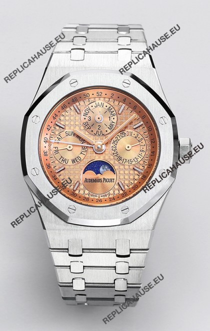 Audemars Piguet Royal Oak Perpetual Calendar Swiss Replica 904L Steel - Champange Dial