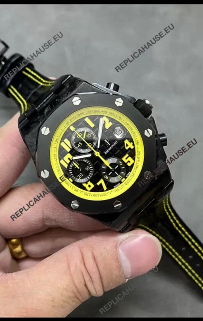Audemars Piguet Royal Oak Offshore Bumble Bee Chronograph Black Dial - Forged Carbon Casing