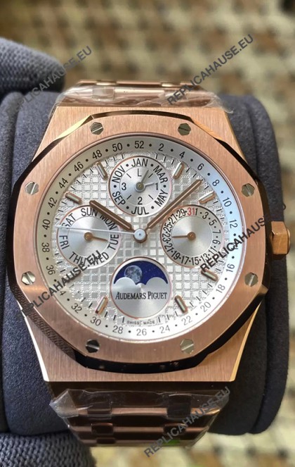Audemars Piguet Royal Oak Perpetual Calendar Swiss Replica 904L Steel in Rose Gold Casing
