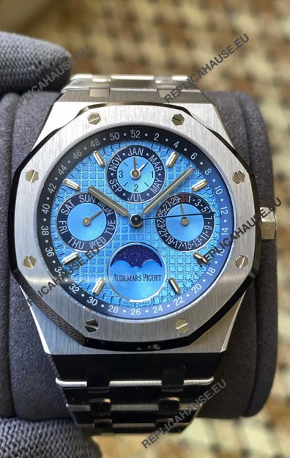 Audemars Piguet Royal Oak Perpetual Calendar Swiss Replica 904L Steel in Blue Dial