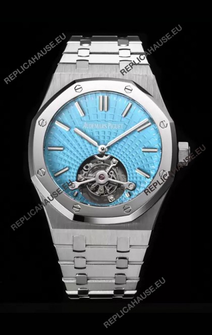 Audemars Piguet Royal Oak Tourbillon 41mm in 904L Casing - Tiffany Blue Tapisserie Dial 1:1 Ultimate Replica