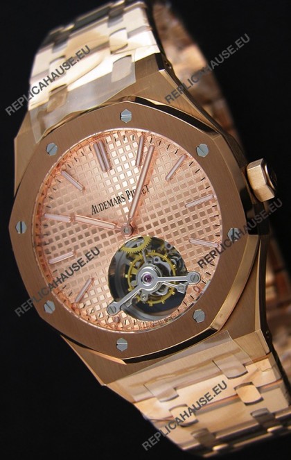 Audemars Piguet Royal Oak Tourbillon 41mm Extra-Thin Pink Gold Dial Watch 