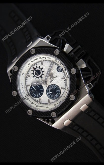 Audemars Piguet Royal Oak Survivor Chronograph Swiss Quartz Watch in White Dial