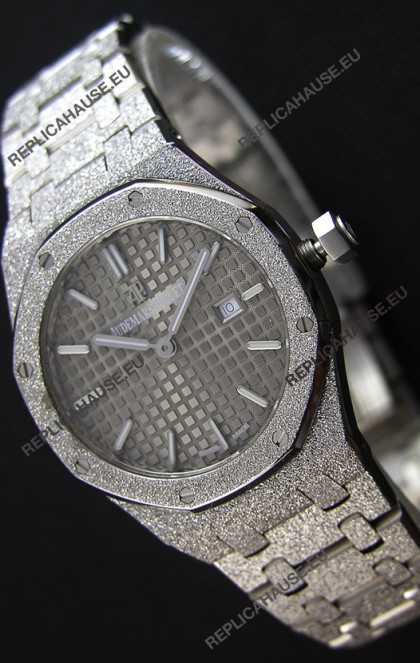 Audemars Piguet Royal Oak Frosted White Gold QUARTZ Watch 33MM Grey Dial - 1:1 Mirror Replica 