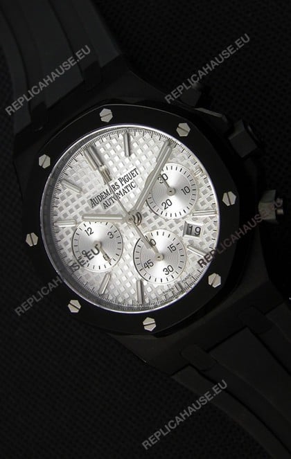 Audemars Piguet Royal Oak Chronograph Silver Toned Dial White Subdials Swiss Replica Watch