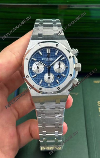 Audemars Piguet Royal Oak Chronograph Blue Dial Steel Strap Swiss Replica Watch