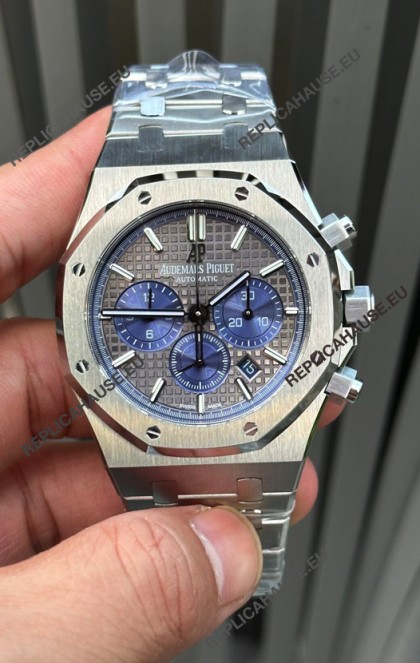 Audemars Piguet Royal Oak Chronograph Grey Dial Steel Strap Swiss Replica Watch