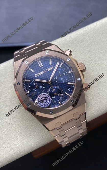 Audemars Piguet Royal Oak Super Clone - Blue Dial Rose Gold Casing 41MM