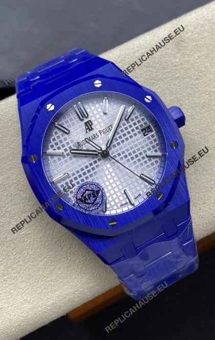 Audemars Piguet Royal Oak 15500 Blue Ceramic Casing Super Clone Replica Watch Steel Dial