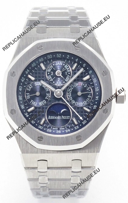 Audemars Piguet Royal Oak Perpetual Calendar Super Clone 904L Steel in Steel Blue Dial