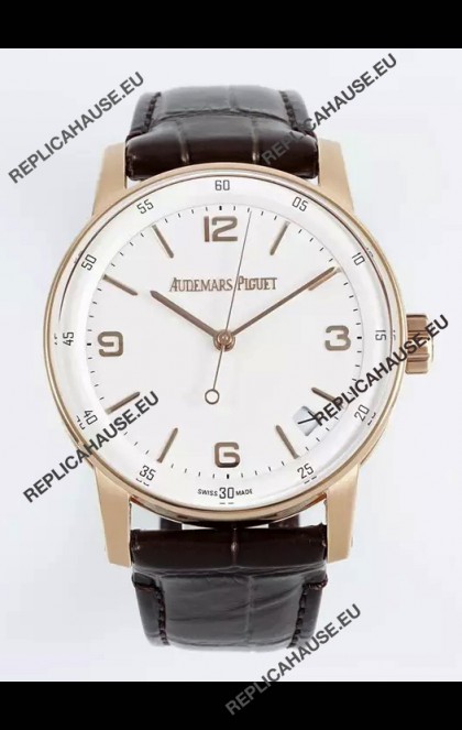 Audemars Piguet CODE 11.59 15210R Swiss Replica Watch in Rose Gold White Dial 41MM