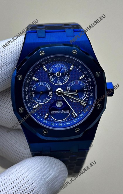Audemars Piguet Royal Oak Perpetual Calendar Super Clone Blue Ceramic Replica Watch