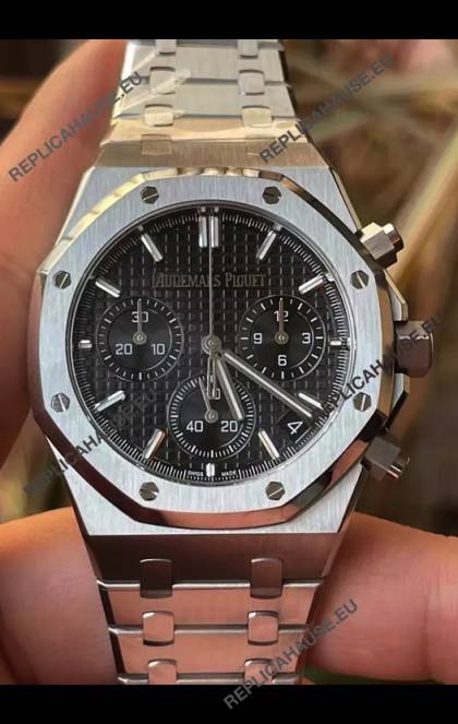 Audemars Piguet Royal Oak Chronograph 1:1 Mirror Replica - 904L Steel in Black Dial 41MM