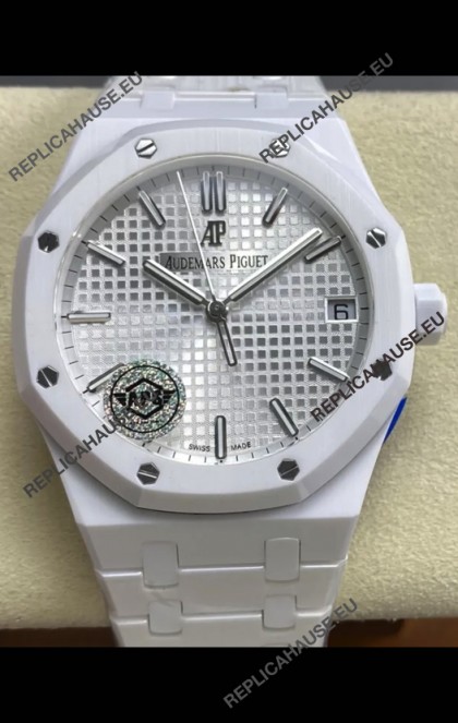 Audemars Piguet Royal Oak 15500 White Ceramic Super Clone Replica Watch 