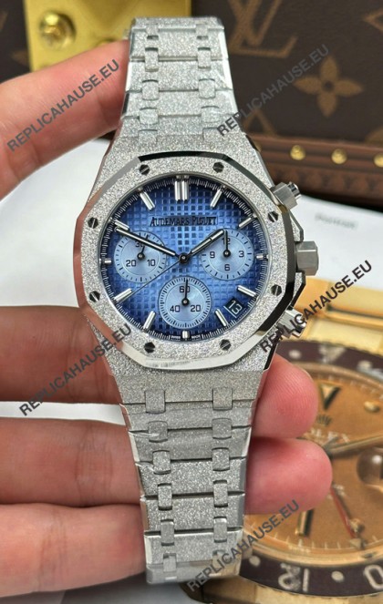 Audemars Piguet Super Clone oyal Oak Chronograph 26240BC Frosted Blue Dial Watch 