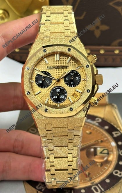 Audemars Piguet Royal Oak Chronograph 26240BA Frosted Yellow Gold Super Clone Watch 
