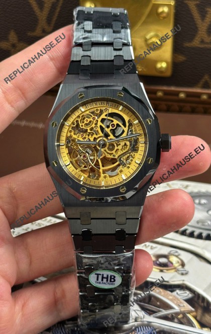 Audemars Piguet Royal Oak Super Clone Openworked Black Ceramic Watch 