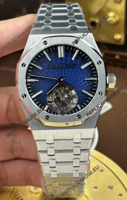 Audemars Piguet Super Clone Royal Oak Flying Tourbillon 41mm Blue Dial Watch 