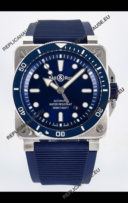 Bell & Ross BR03-92 Diver Stainless Steel - Blue Dial Swiss Replica Watch 1:1 Mirror Replica