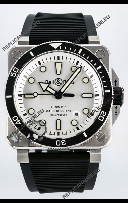 Bell & Ross BR03-92 Diver Stainless Steel - White Dial Swiss Replica Watch 1:1 Mirror Replica