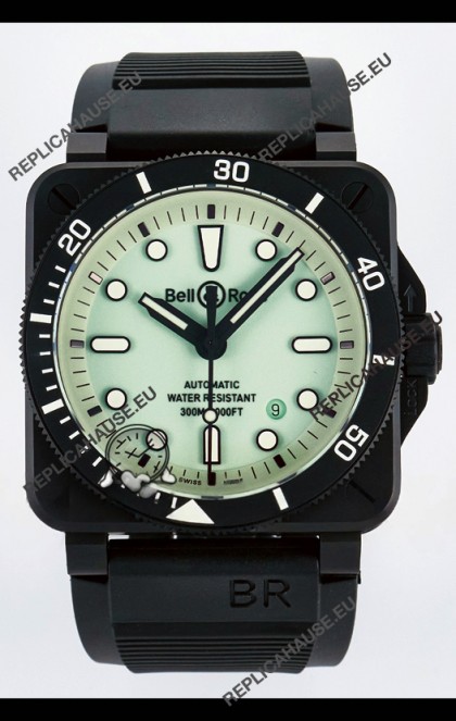 Bell & Ross BR03-92 Divers Edition PVD Coated 1:1 Mirror Replica Green Dial