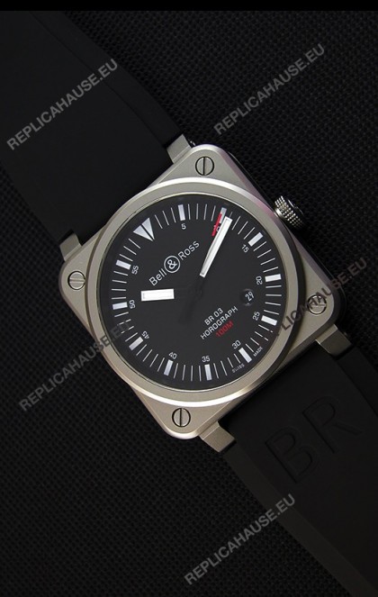 Bell & Ross BR03-92 Horograph Black Dial Swiss Rubber Strap 1:1 Mirror Replica Watch
