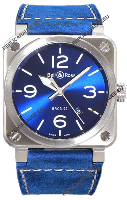 Bell and Ross BR03-A Blue Dial 904L Steel Swiss Replica Watch 