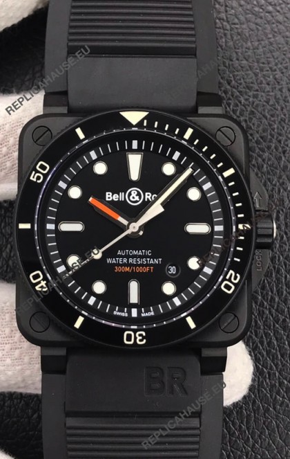 Bell & Ross BR03-92 Diver DLC Coated Black Dial Swiss Replica Watch 1:1 Mirror Replica