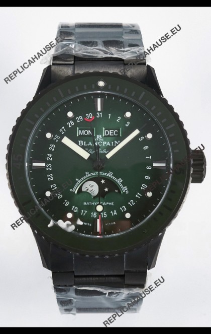 Blancpain Bathyscaphe Ceramic Casing Superclone Watch in Green Dial 