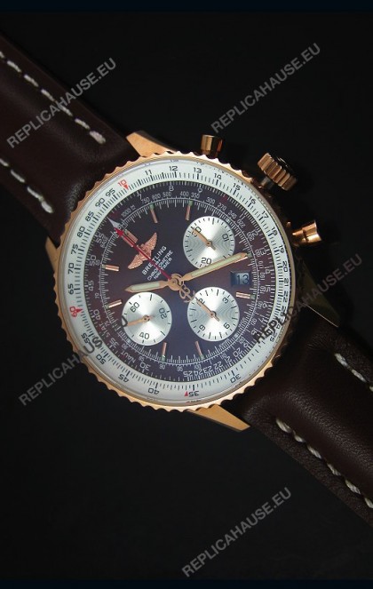 Breitling Navitimer 01 Brown Dial Rose Gold 1:1 Mirror Swiss Replica Watch