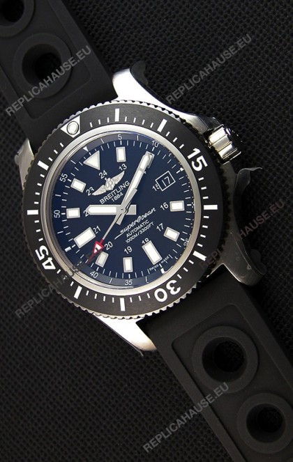 Breitling SuperOcean 44 Special Steel Swiss Replica Watch with Rubber Strap