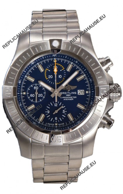 Breitling Avenger Chronograph 45 Blue Dial 1:1 Mirror Swiss Replica Watch 