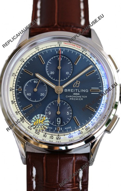 Breitling Premier B01 Chronograph 42 Edition Steel Casing Blue Dial - 1:1 Mirror Replica Watch