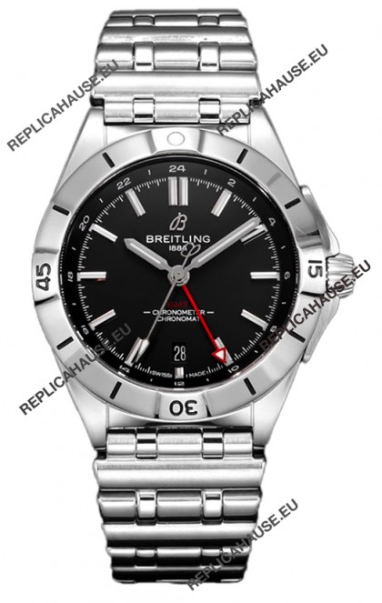 Breitling Chronomat Automatic GMT 40 Black Dial 1:1 Mirror Swiss Replica Watch 