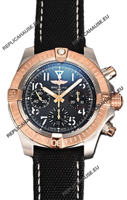 Breitling Avenger Chronograph 45 Two Tone Black Dial 1:1 Mirror Swiss Replica Watch 