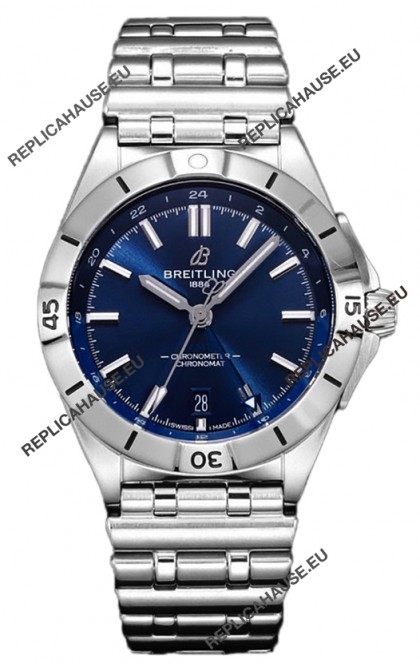 Breitling Chronomat Automatic GMT 40 Dark Blue Dial 1:1 Mirror Swiss Replica Watch 
