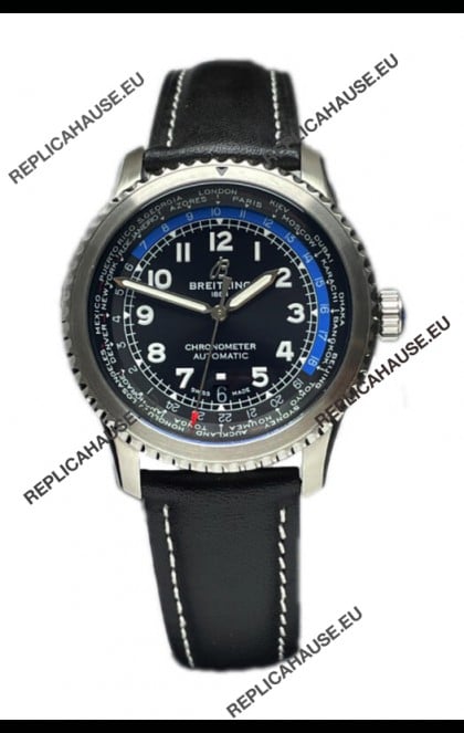 Breitling Navitimer Aviator 8 B35 Unitime Automatic 43 Black Dial 1:1 Mirror Swiss Replica Watch 