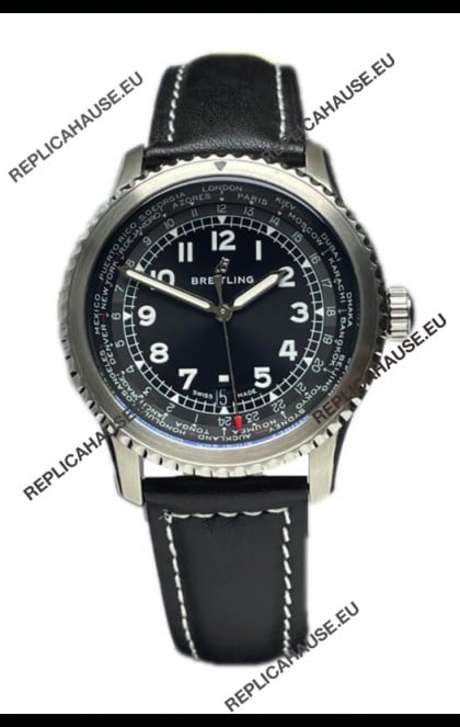 Breitling Navitimer Aviator 8 B35 Unitime Automatic 45 Black Dial 1:1 Mirror Swiss Replica Watch 