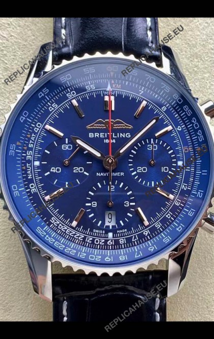 Breitling Navitimer B01 Chronograph 43 Blue Dial - 904L Steel Casing 1:1 Mirror Swiss Replica
