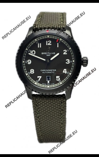 Breitling Navitimer Aviator 8 Automatic 41 Black Dial Nylon Strap 1:1 Mirror Swiss Replica Watch 
